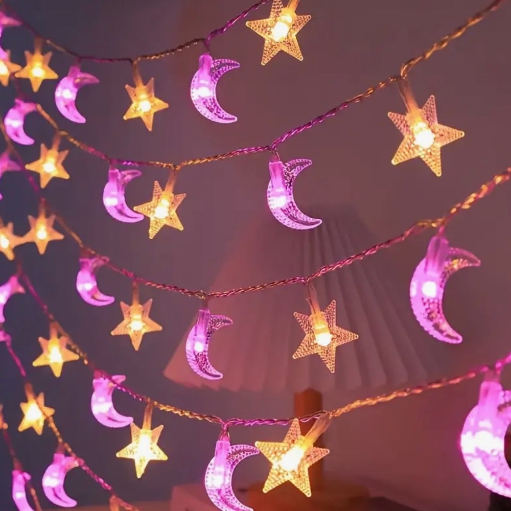Star and Moon LED String Lights